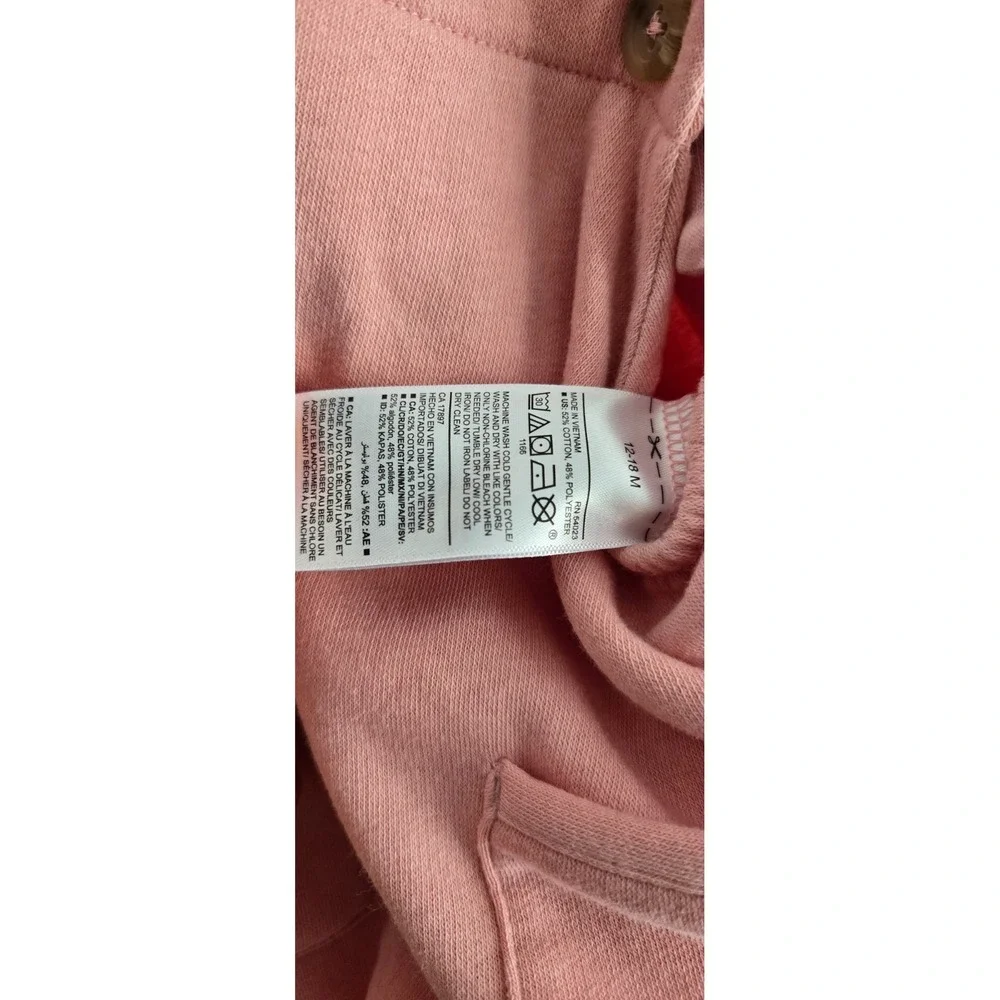Old Navy Soft Pink Fleece Overalls Corduroy Jumpsuit Size 12-18 months‎